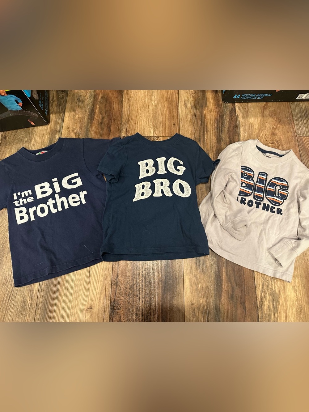 Lot of 3 Big Brother Shirts Toddler Boy 4T Short Sleeve Long Sleeve